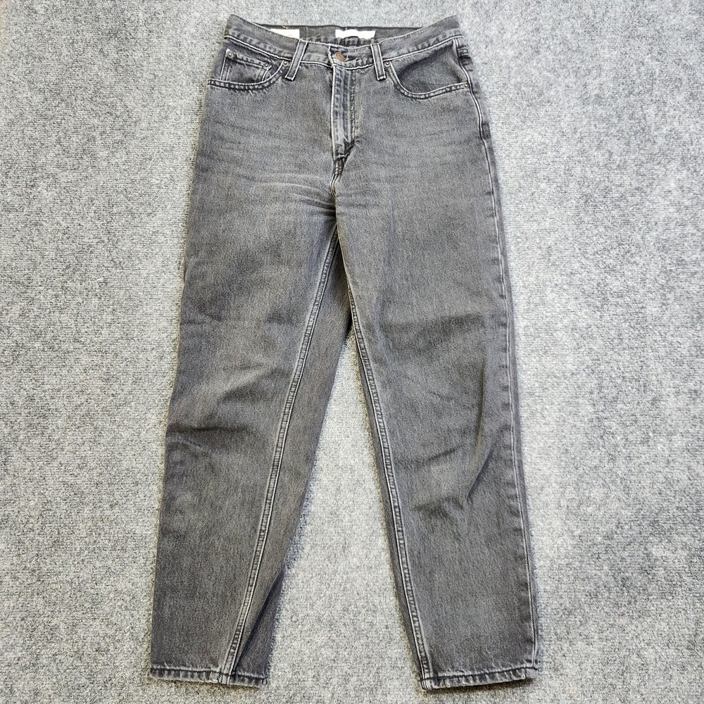 Levis Premium 575 Mom Jeans Womens 29x28 Black High Rise Tapered Denim Pants
